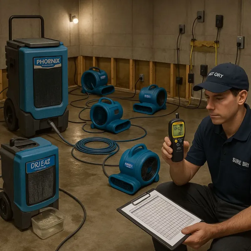 Structural Drying and Dehumidification process in Campbell, OH